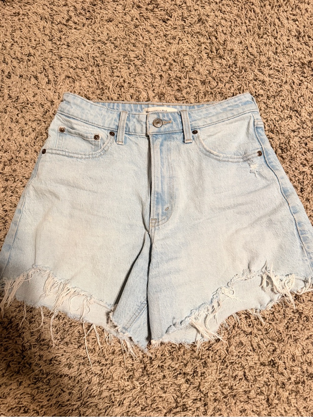 Abercrombie Curve Love Dad Shorts | High Rise | Light Wash | Size 26